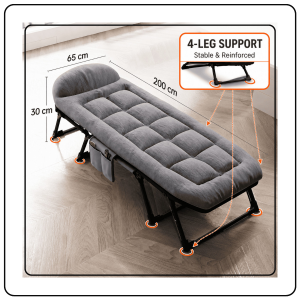 【JJ HOME】American Foldable Sleeping Chair Portable Reclining Lightweight Adjustable