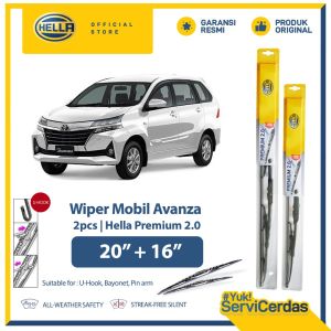 Wiper Mobil TOYOTA Avanza(2004-2011) 20”+16”(2pcs) - HELLA Premium 2.0