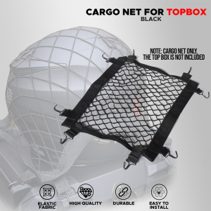 STRETCHABLE TOP BOX LUGGAGE CARGO NET / GARTERIZED SPIDER HELMET NET COVER W/ STAINLESS HOOK UNIVERSAL 1PC
