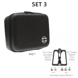 TWTOPSE Bike Bag For Brompton Folding Bike Hard Shell Bicycle 2.8L Bag Fit Mobile Phone Wallet Carbon Pattern Portable Bag