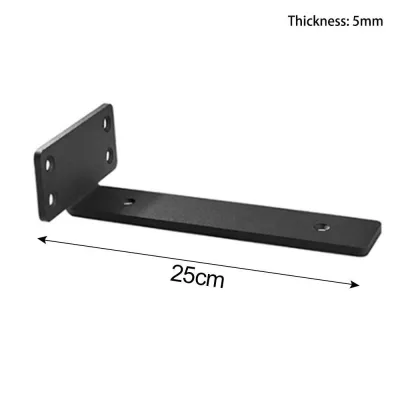 TONYOOG Black Coated Floating Shelf Brackets Wall Mount Heavy Duty Wall Shelf Support Accessories Metal Cast Iron Shelves Brackets