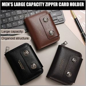 Mens Large Capacity Wallet Zipper Wallet Accordion 男士大容量拉链卡包