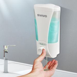 Hộp đựng nước rửa tay sữa tắm dầu gội Svavo dán tường với nút nhấn siêu êm bảo hành 12 tháng