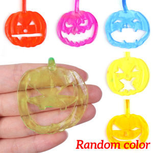 10pcs Halloween Pumpkin Spider Elastic Stretchable Windows Climbing Sticky Toys Stress Relief Toy For Kids Party Decor Favors