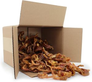 BestSupplies GigaBite Whole Pig Ears for Dogs - All-Natural Slow-Roasted Chews that Clean Teeth and Satisfy Aggressive Chewers - 22 Pack for Large Dogs