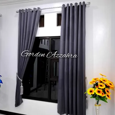 Gorden Jendela Gorden Blackout polos embos tebal untuk pintu dan jendela ruang tamu variasi warna