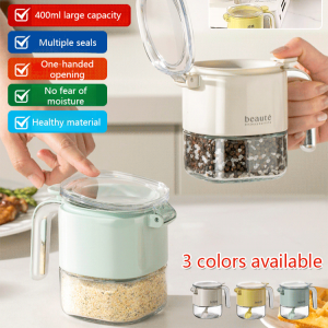 Light luxury push-type sealed spice jar Light luxury seasoning storage box Moisture-proof seasoning box Sealed jar with large capacity