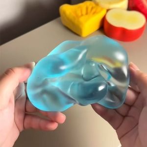 DAWEIF Soft Material Squeeze Toys Blue Transparent Slow Resilience Anti Stress Sensory Fidgets Stress Relief Soft Simulated Maltose for ADHD Autism Relax