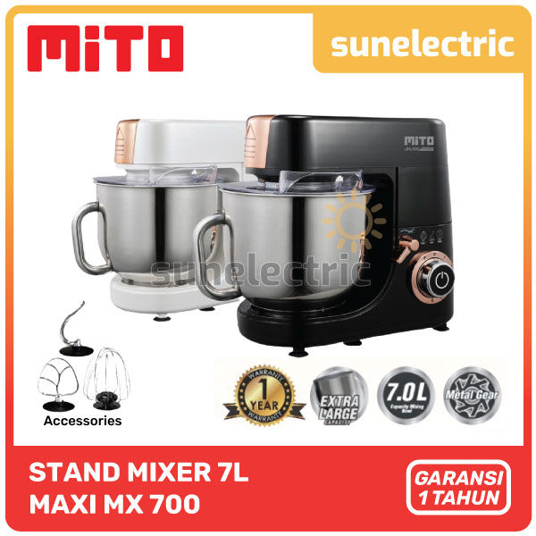 MITO MX700 Stand Mixer Stainless Steel Bowl Kapasitas Besar 7 Liter