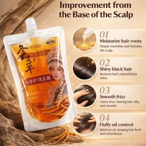 Deeply nourishes and cares for hair 【Reduces Oil Darkens Hair】Cordyceps Herbal Shampoo Shampoo/Oil Control/Cordyceps/Dark Hair/冬虫夏草洗发水
