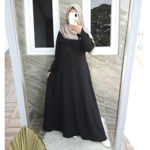 KV.GROSIR Gamis Irma Basic Wolfis Polos/ Dress Wolfis Basic Syari Mewah/Dress Wanita Remaja Polos Wolfis Grade A