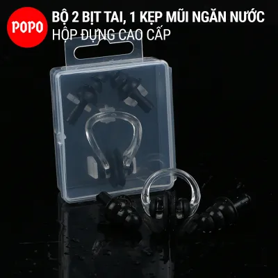 Bịt tai kẹp mũi cao cấp chống nước khi bơi ngăn nước tuyệt đối POPO Collection
