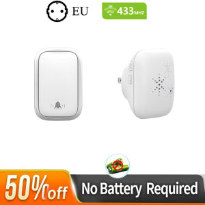 WenQia ออดไร้สายแบบขับเคลื่อนด้วยตัวเองกระดิ่งไร้สายปุ่มกันน้ำไม่มีแบตเตอรี่150ม. ปลั๊ก UK ไฟกลางคืนสำหรับการรักษาความปลอดภัยสำนักงานที่บ้าน110V 220V 240V