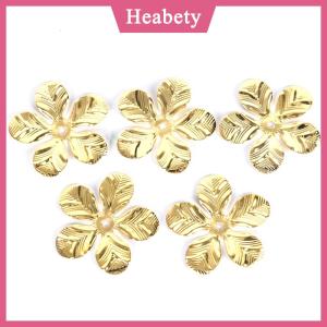 Heabety 50 cái bộ cổ điển kim loại hoa Filigree Slice Charms trang sức DIY Craft phát hiện