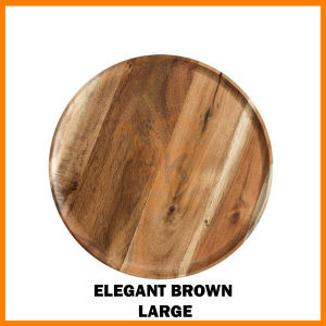 【K-Home】Wooden Round Oval Solid Pan Plate Fruit Dishes Saucer Tea Tray Dessert Dinner Plate Hi Tea Wood Board Tableware