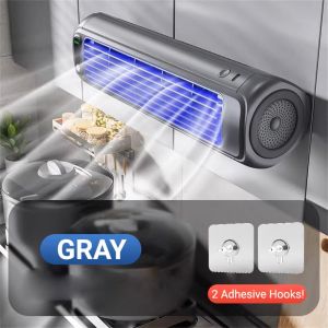 ECILY 2-in-1 Portable Turbo Tower Fan 4000mAh Air Circulator Desktop Plug-In/ Rechargeable Fan Wall Non-drilling Silent Tower Fan