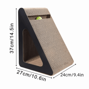 FUDESHE 1pc Vertical 2 in 1 Cat Scratcher Triangles Shaped ​Rotating Ball​ Climbing Frame​  Wear-resistant Cardboard Scratcher