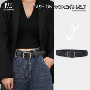 LouisWill Fashion Women Belts Retro Elegant Needle Buckle Design Adjustable Girls Ladies Belt Soft PU Long Straps Waistbands Dress Coat Alloy Buckle Decorations