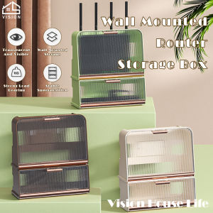 Vision Wall Mounted WiFi Router Storage Box Cable Socket Wire Storage Box Household Wire Board Cable Organizer Cable Power Plug Wire Storage Rack Dust-proof