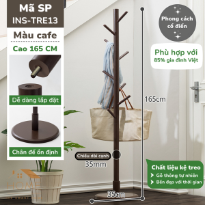 Cây Treo Quần Áo Đa Năng 9 Nhánh Treo Đồ Treo Mũ Khay Để Đồ Tiện Ích Decor Sang Xịn Mịn