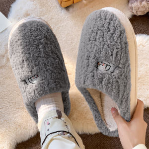 Free Shipping WomenS Winter Cotton Slippers With Enclosed Heels 2026 New Style Postpartum Slippers Indoor Home Thick-Soled Fleece-Lined Warm CoupleS Cotton Shoes MenS Cotton Slippers