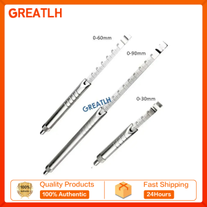 GREATLH Orthopedic Depth Gauge Stainles Steel Hole Depth Detector Depth Caliper Drilling Measurer Veterinary tools pet