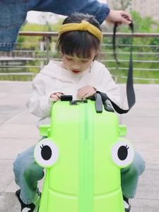 Kids Luggage Children Luggage Kids Luggage With Seat Can Sit And Ride Children Trolley Bags Male Cartoon Luggage Female 20-Inch Baby Suitcase Bag Increased