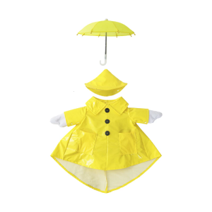 Spring Lawn Geese Raincoat Outfit With Umbrella For 17 Inch Outdoor Patios Decors Plastic Waterproof Costume Set