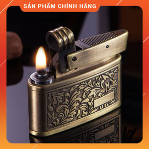 Bật Lửa Hộp Quẹt Xăng Đá Chief CF658 Hoa Văn Đẹp Độc Lạ - Dùng Xăng Bấc Đá Cao Cấp