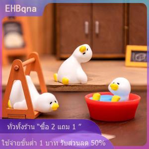 [COD] EHBqna KITCHEN รูปแกะสลักขนาดเล็กรูปสัตว์เป็ดสีขาวน่ารักของตกแต่งภูมิทัศน์ขนาดเล็กสำหรับตกแต่งโต๊ะในบ้านอุปกรณ์ทำสวน