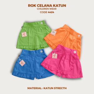 Rok Celana Pendek Anak Perempuan HotPants Katun Stretch Motif Warna Usia 2-13 Tahun Nomenakids 4424