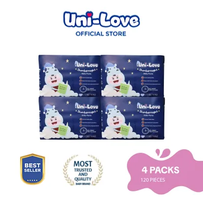 Uni-Love Slumbernight Baby Pants (XX-Large) 30s Pack of 4 - Hypoallergenic | For Heavy Wetter | Overnight | Super Absorbent | Ultrasoft | Neutralizes PH Level | Double Leakguard | Pants Type | Breathable