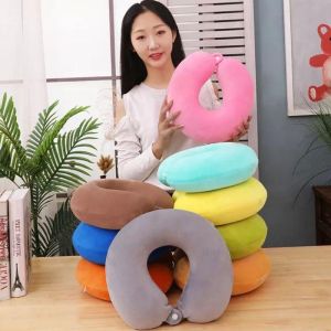 Bantal Leher Halus Lembut Terbaru Lucu Bantal Sandaran Mewah Tidur Busa Travel Portabel Mobil Pesawat Bus Kereta Kantor Cute Neck Pillow
