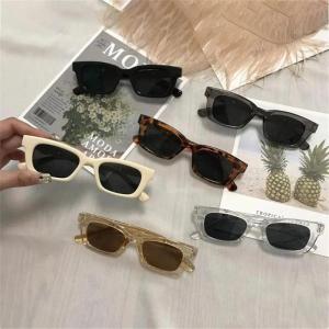 New Fashion UV400 Protection Rectangle Sunglasses Square Frame Trendy Style Retro Sun Glasses Sunglasses for Women Men