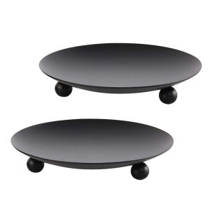 2Pcs Iron Plate Candle HolderDecorative Candle Stand for Wax Candles，WeddingParty Decoration