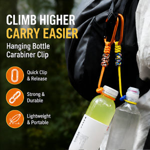 Water Bottle Clip Portable Hiking Carabiner Lightweight Camping Carabiner Outdoor Bottle Holder Secure Buckle Clip Travel Water Bottle Accessories Durable Gear