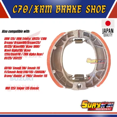JAPAN QUALITY C70/XRM Brake Shoe (Smash Raider Bravo TMX Wave)