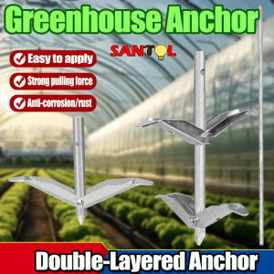 Greenhouse Ground Anchor Anti Rust Heavy Duty Steel Windproof Tent Strake for Outdoor Garden Buildin