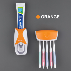 1 Set Automatic Toothpaste Dispenser Toothbrush Holder Wall Mounted Toothpaste Squeezer Toothbrush Hanger