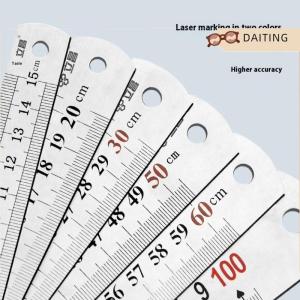 DAITING 15-100CM Zero Glare Satin Chrome Stainless Steel Machinist Engineer Ruler With Graduations In MM