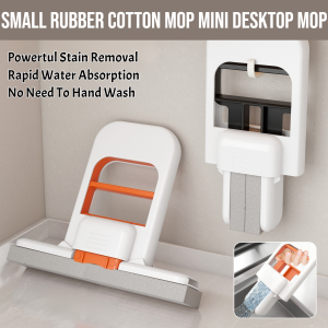 Small Rubber Cotton Mop Mini Desktop Mop Handheld No-Wash Household Sponge Water Absorption Table Top Cleaning Tool