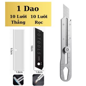 Dao rọc giấy độc lạ 5 trong 1 cao cấp thép không gỉ inox an toàn bền nhỏ gọn đa dụng cho mọi nhu cầu công việc