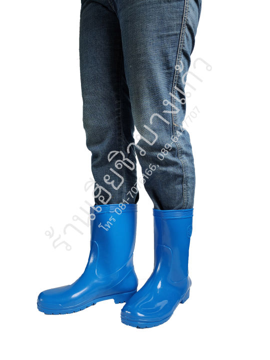 รองเท้าบูทยาง ตราไดโนสสั้น พื้นปุ่ม