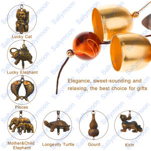 MOON Vintage Metal Wind Chimes Lucky Wind Chimes Antirust Bell Copper Alloy Wind Chime Handmade Wind Chimes Lucky Feng Shui Wind Chimes Home Hanging Ornament Garden Window Yard Home Decor Gift in Stock & Fast Shipping