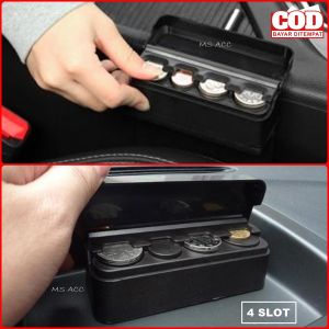 Tempat Koin Di Dasbor Mobil 4 Slot Tempat Uang Receh Logam Dashboard Mini Car Organizer MSC