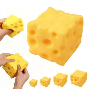 1pc Simulate Cheese Slow Rebound Pinching Office Decompression Slow Rebound Cheese Pinching Ornament Relax And Decompress And Knead