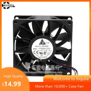 แฟน 80 มม. สำหรับ Delta FFB0812SH-SE00 80x80x25 มม. 12V 0.6A บอลคู่ความเร็วสูง 67CFM RD แฟนระบายความร้อนพร้อมสัญญาณเตือน