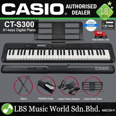 Casio CT-S300 61 Key Casiotone Electric Keyboard Basic Package Music Piano (CTS300 CT S300 CTS 300)