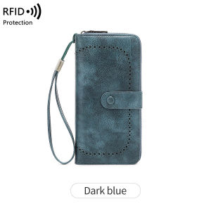 I know RFID Protected Multi-Card Slot Leather Wallet with Wrist Strap - Perfect for Secure Storage and Easy Access