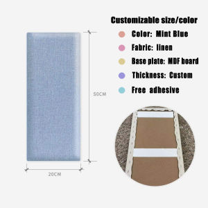 3D Linen Anti-collision Soft Foam Pad Bedroom Headboard Baby Wall Liner DIY self-adhesive backrest na mga sticker ng foam sa dingding